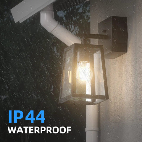 Super Durable Dusk To Dawn Porch Lights Packed With Two Outlets That Are Waterproof And Anti Rust In Black Finish For Your Garage Patio Or Garden