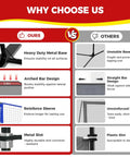 Comparison of Portable 12Ft Volleyball Net Set with heavy-duty metal base and arched bar design vs others with unstable base and straight bar design.