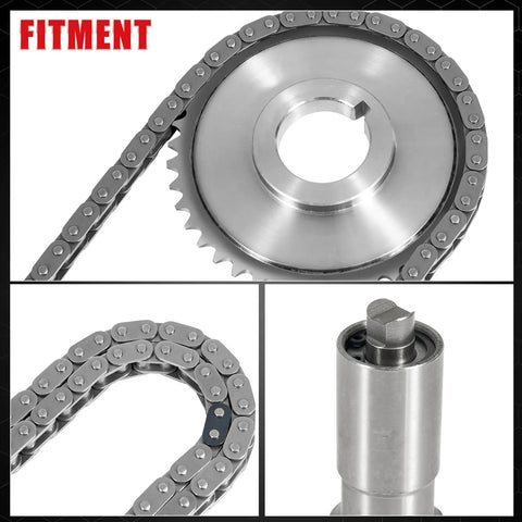 Detailed view of Timing Chain Kit With Tensioner Guide Rail Crank Sprocket And Sprockets For Chevy Malibu Equinox Buick LaCrosse L4 Engines