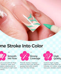 Dope 18 Color 3D Nail Art Pens Set With 0.7mm Tip For Nail Design Dotting Drawing And Painting on nail close-up