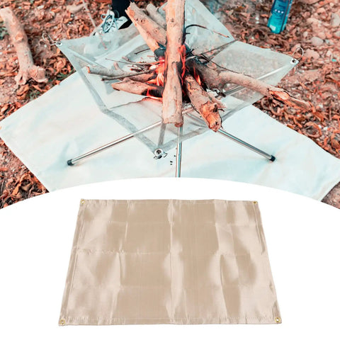Fire Pit Mat For Bonfire And Grillin Sessions, 0.43 Inch Thick Glass Fiber Fireproof Blanket With Standup To 500C Continuous Heat