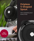 Fast Boil Electric Kettle Cordless With 1500W SpeedBoil shown pouring water from V-shaped spout into a cup