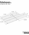 Whitehaven 36 Inch Self Trimming Stainless Steel Bottom Basin Rack With Left And Right Racks For Whitehaven Sinks Protect Dishes
