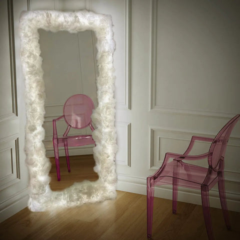 Thundercloud LED Cloud Light With 16 Feet Cord setup with pink chair, creating atmosphere in room corner.