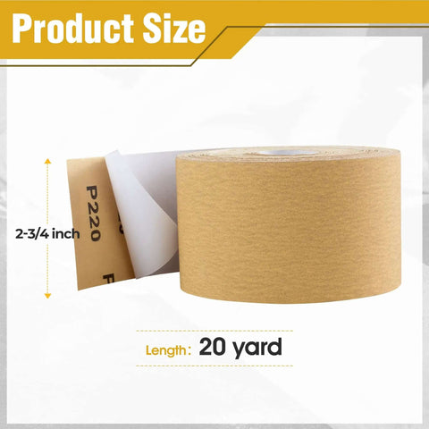 Longboard Sandpaper 220 Grit Two And Three Quarter Inch Wide By Twenty Yard PSA Roll Aluminum Oxide Self Adhesive Stickyback