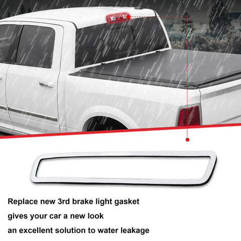 Third Brake Light Gasket Seal For Dodge Ram 1500 2500 3500 2010-2018, Ram 1500 Classic 2019-2022, Heavy Duty Weatherproof Foam With Single Sided Adhesive, Upgraded Stop Lamp Seal Truck Ready, white truck rear view
