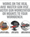 Quick-connect clamps and smart dock for workbench and gun vise installation