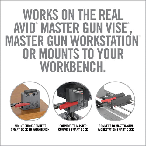 Quick-connect clamps and smart dock for workbench and gun vise installation