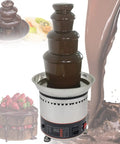 Heavy Duty Electric Chocolate Fountain Machine With Four Tiers For Quick Smooth Flow, food grade 304 stainless steel, ideal for dipping treats