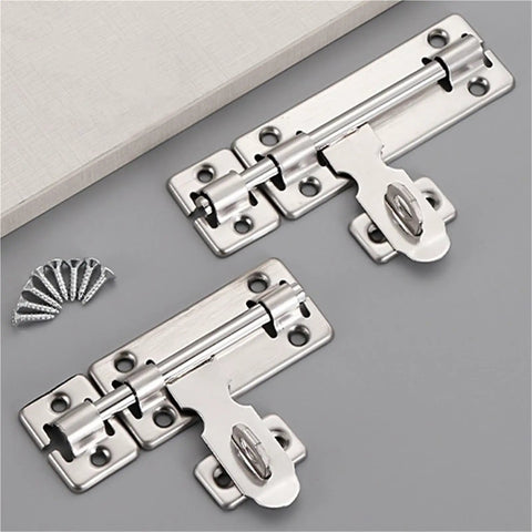 Premium Stainless Steel Sliding Bolt Latch for Outdoor Gates and Barn Doors Heavy Duty Self Closing Slide Bolt Door Catch With Smooth Action Silver Finish 4 Inch Locking Mechanism with screws