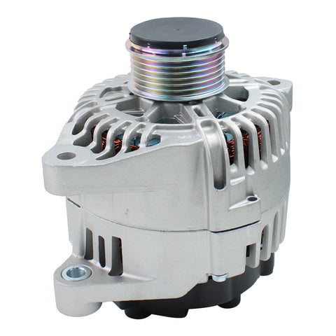 Front view of No Fuss High Output Alternator For Hyundai Sonata 2.4L 2010 2013, Hyundai Tucson 2.0L 2011 2012, Hyundai Tucson 2.4L 2010 2013