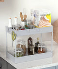 Three Tier Rolling Cart With Wheels For Office Living Room And Kitchen Gray Three Hanging Baskets Craft And Art Trolley Organizer