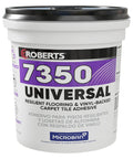 Container of Universal Resilient Flooring and Vinyl Backed Carpet Tile Adhesive With Acrylic Latex Solvent Free and Pressure Sensitive Bond 1 Gallon