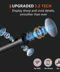 Triple Lens Borescope Pro Grade 1920P HD Endoscope with upgraded 3.2 tech showing internal lens components