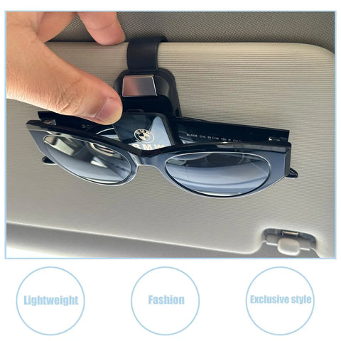 Car Sunglasses Holder Sun Visor Clip For BMW Series Interior Accessories, lightweight ABS, easy access, holding glasses securely.