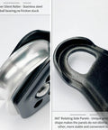 Heavy Duty Rescue Pulley With Swing Plate For Zipline And Climbing, 30kN Upgrade, 360 Degree Swivel, stainless steel roller