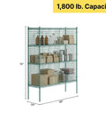 Rock Solid Commercial Grade Metal Wire Mesh Security Cage Kit With Green Epoxy Coating 36x24x74 inches with storage items.