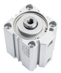 Compact Double Acting Air Cylinder Workhorse with 50mm Bore and 50mm Stroke, aluminum body, top view