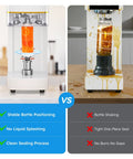 No Sweat Heavy Duty Commercial Can Sealer Machine, detailed comparison of clean sealing process vs messy sealing process.