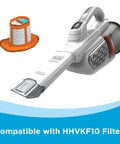 Handheld Cordless Car Vacuum Portable With Extended Runtime And Powerful Suction, Two Speed Settings, with HHVKF10 filter