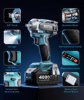 Three Eighths Inch Cordless Impact Wrench with 450 Nm Torque Brushless Motor features detailed view of components