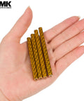 Hand holding six pack 78mm carbon fiber bumper tube link rods for 1 to 10 crawler LCG chassis upgrade kit for DIY cheater rigs fits Axial SCX10 II Element Enduro TRX4 TRX6 upgrades