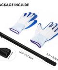 Beefed Up 2 Ton Jack Handle Replacement For Horizontal Hydraulic Pole Jack Stands, gloves and handle dimensions shown in image