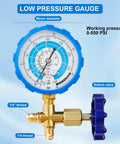 Must Have AC Refrigerant Charging Hose Kit With 59 Inch Low Pressure Hose And Gauge Set R410A 0 To 550 PSI Gauge detail