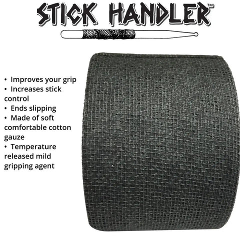 Professional Drumstick Grip Tape Pack Features Soft Cotton Gauze Wrap For Killer Stick Control And Lockdown Feel On Drums Hella Comfortable Percussion Gear Black Ten Bundle roll showing texture and material details.