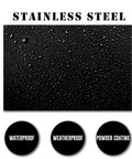 Stainless steel texture showcasing waterproof, weatherproof, and powder coating ideal for Personalized Farm Themed Metal Address Sign With US Flag Design And LED Lights Outdoor House Number Plaque Waterproof Wall Decor For Home Or Farm 6 Inch.