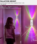 No Fuss Rechargeable Motion Sensor Lights Indoor With Magnetic Rgb Wall Sconces Auto On Off Night Light installed above a girl in a hallway.