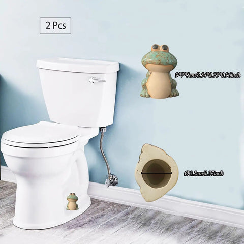 Cute Frog Ceramic Toilet Bolt Caps With Frog Shape Design Hidden Screw Covers for Bottom Of Toilet Decorative And Easy To Install Green Bolt Covers