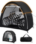 Rain Covered Bike Storage Tent For 2 To 3 Bikes Outdoor Waterproof Shelter With Windproof Ropes Zipper And Sturdy 600D Polyester