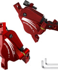 XT7 Hydraulic Disc Brake Calipers For MTB And Electric Bikes Front And Rear Line Pulling Cable Actuated Two Pistons Red