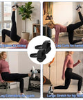 Two Piece Dumbbell Foot Attachment For Leg Extensions And Curls Tibialis Straps For Shin Training display in exercise scenarios