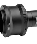 T2 Ring and M42 to 1.25 Inch Telescope T Adapter for Sony NEX Cameras, aluminum body, manual focus, side view