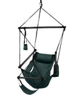 Green Outdoor Hanging Hammock Chair With Aluminum Dowels, 350 Lb Weight Capacity, Comes With Carrying Case, Pillow, Footrest And Cup Holder