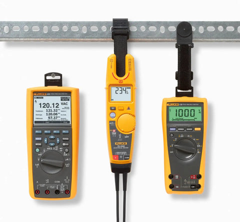 Meter Hanging Kit For Fluke Multimeters Like 50 II 70 III 80 IV And 180 Series Easy Hanger System showing meters on a rail