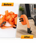 Heavy Duty Cargo Tie Down Strap Winder for Roll Up Flatbed Winch Straps Up To 4 Inches, Black Powder Coated Steel Hand Winder Tool for rolled orange strap