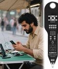 Person using Inductance Tester For PCB And Motherboard Coils Must Have Quick Fault Detection Tool at outdoor repair station