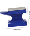 Heavy Duty Horn Pad Tool For Blacksmithing And Jewelry Making, sturdy blue hand knock pad with size dimensions.