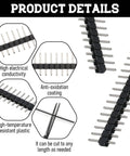 30 Piece 2.54mm 40 Pin Male And Female Header Pins Set Breakaway Single Row Stackable Connectors for PCB details