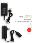 Premium 60W AC To DC Car Cigarette Lighter Adapter Turns Home Outlet To 12V Socket Power Supply For Gear side view with dimensions.