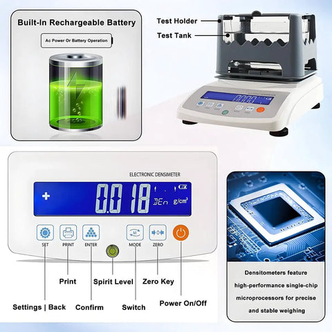 Pro Grade Gold Purity Tester Machine Features Bulletproof Density Meter And Slick Digital Screen for accurate precious metal testing.