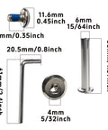 Inline Skate Replacement Screws Kit 12Pcs, 6mm Shaft Hex Socket Screws for Roller Blades, Wheel Axles and Bearings with tool.