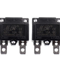 Two-pack 10A Auto Reset Thermal Circuit Breaker for 125 and 250V AC and 32V DC, single pole overload protector switch.