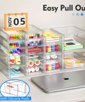Clear Acrylic Thirteen Drawer Storage Makeup Organizer For Desk Bathroom Vanity Counter, holding stationary and art supplies.