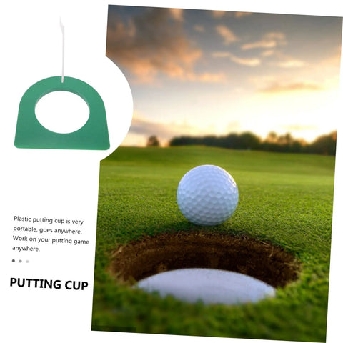 2 Pack Portable Golf Putting Cup Practice Set With Continuous Ball Return For Indoor Training And Travel on green field