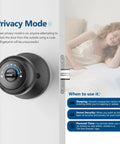 Smart Door Knob Lock With Keypad And Fingerprint Five In One Access App Bluetooth Control Personal Passcodes Keycard Key Fob And Mechanical Key No Drill Digital Lock For Front And Indoor Doors in privacy mode.