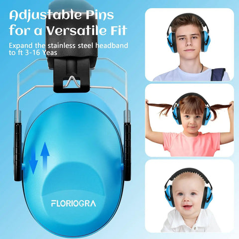 12 Pack Kids Noise Cancelling Headphones For Ear Protection, adjustable blue earmuffs for children, toddlers, ages 3-16